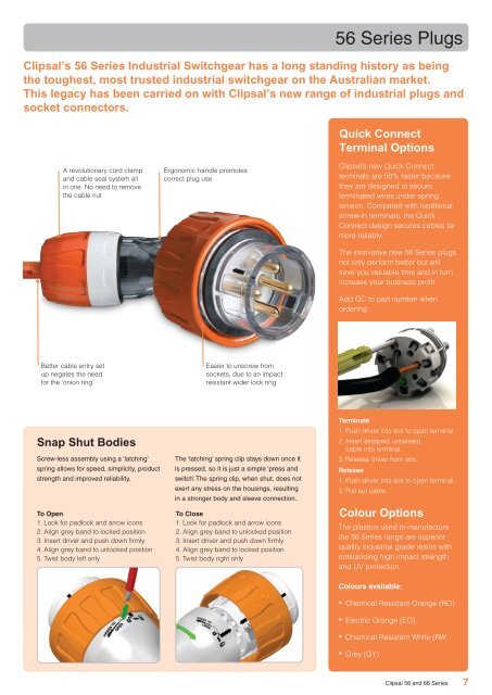 56 & 66 Series Industrial Switchgear. Providing the strength ... - Clipsal