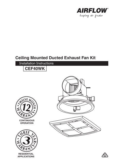 Ceiling Mounted Exhaust Fan CEF40WK F1968 clipsal .nz