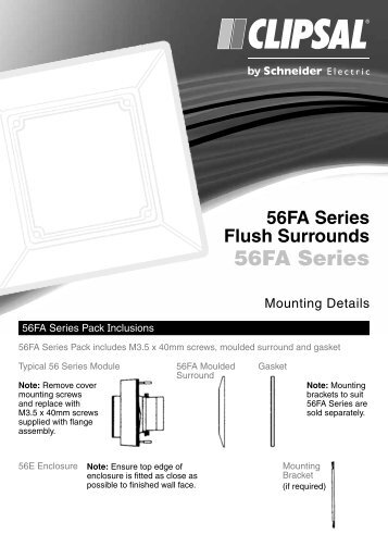 Installation Instructions - F062/04 - 56FA Series Flush ... - Clipsal