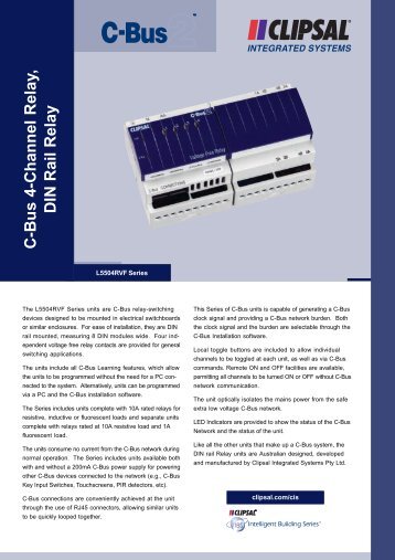 L5504RVF C-Bus2 Four Channel DIN Rail Relay (80 KB) - Clipsal