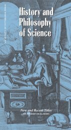 History and Philosophy of Science - University of Pittsburgh Press