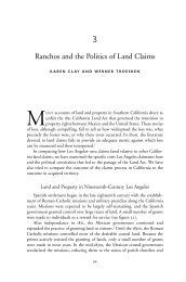 Ranchos and the Politics of Land Claims - University of Pittsburgh ...