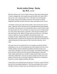 Social Justice Essay: Rocky by: R.G. 11-27-01 - Urban Dreams