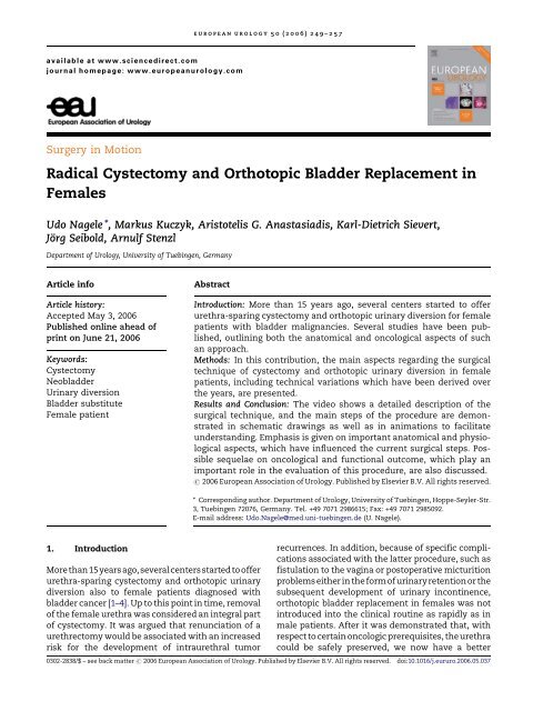 Radical Cystectomy and Orthotopic Bladder ... - Urosource