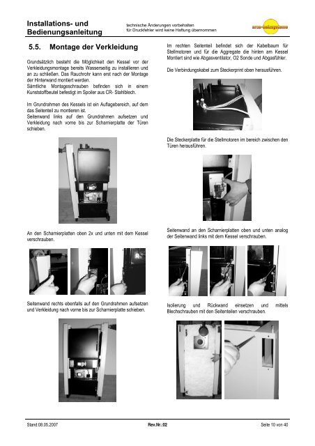 und Bedienungsanleitung LC1 T - Arca Heizsysteme ek