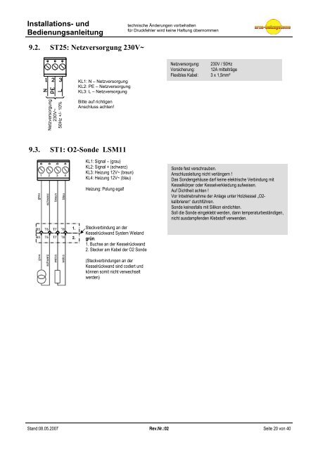 und Bedienungsanleitung LC1 T - Arca Heizsysteme ek