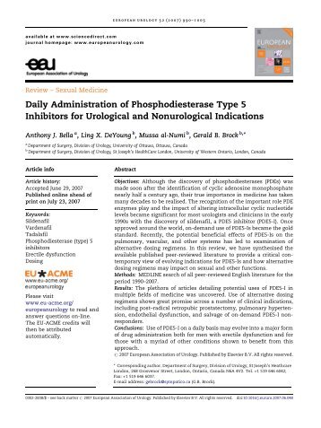 Daily Administration of Phosphodiesterase Type 5 ... - Urosource