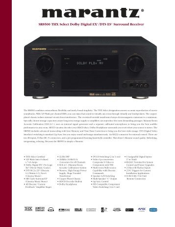 SR8500 THX Select Dolby Digital EX®/DTS ES ... - Marantz