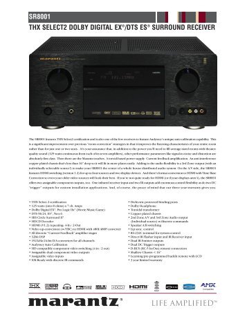 SR8001 Spec Sheet - Marantz