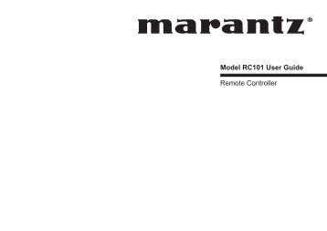 Model RC101 User Guide Remote Controller - Marantz US | Home
