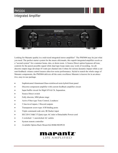 PM5004 Integrated Amplifier - Marantz