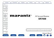 Owner's Manual in English - Marantz US | Home