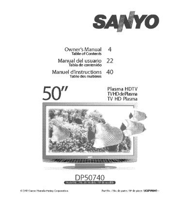 on-screen menu operation - Sanyo