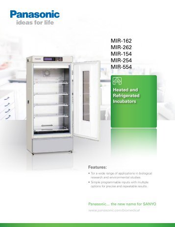 Heated and Refrigerated Incubators Brochure - Sanyo