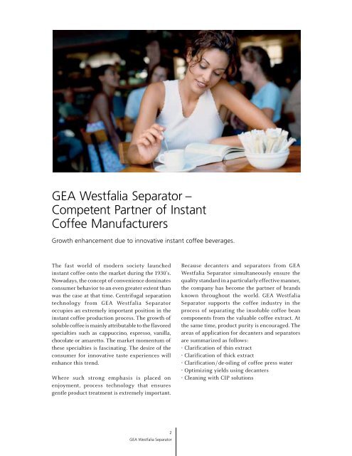 Instant Coffee brochure - GEA Westfalia Separator