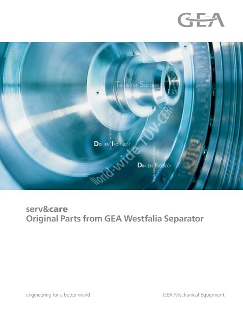 Original Parts Brochure - GEA Westfalia Separator