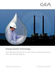 Energy System Technology - GEA Westfalia Separator