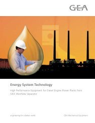 Energy System Technology - GEA Westfalia Separator