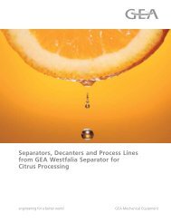 Separators, Decanters And Process Lines Citrus Processing