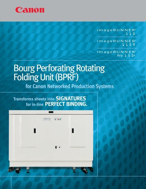 Bourg Perforating Rotating Folding Unit(BPRF) - Canon USA, Inc.