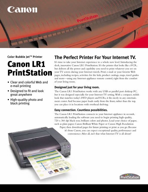 Canon LR1 PrintStation - Canon USA, Inc.