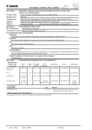 MATERIAL SAFETY DATA SHEET - Canon USA, Inc.