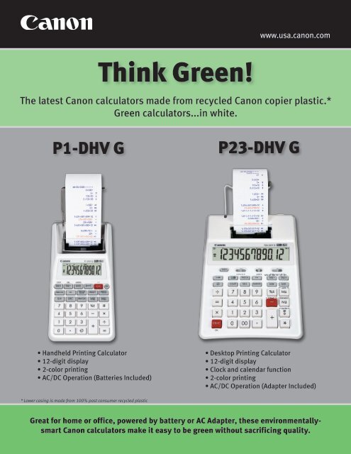 Think Green! - Canon USA, Inc.