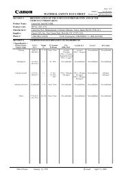 MATERIAL SAFETY DATA SHEET - Canon USA, Inc.