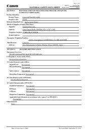 MATERIAL SAFETY DATA SHEET Canon USA, Inc., One Canon ...