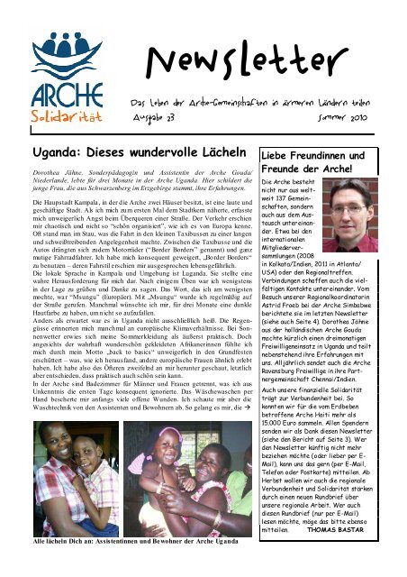 Uganda: Dieses wundervolle Lächeln - Arche Deutschland