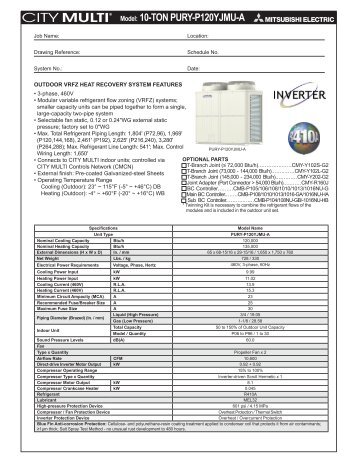 Model: 10-TON PURY-P120YJMU-A - MyLinkDrive