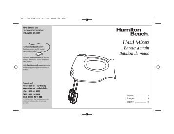 Hand Mixers Batteur à main Batidora de mano - Hamilton Beach