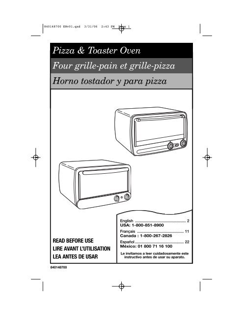 Pizza \u0026amp; Toaster Oven Four grille-pain et grille  - Hamilton Beach