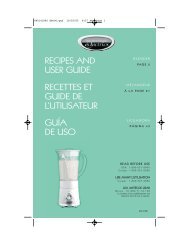 RECETTES ET GUIDE DE L'UTILISATEUR GUÍA ... - Hamilton Beach