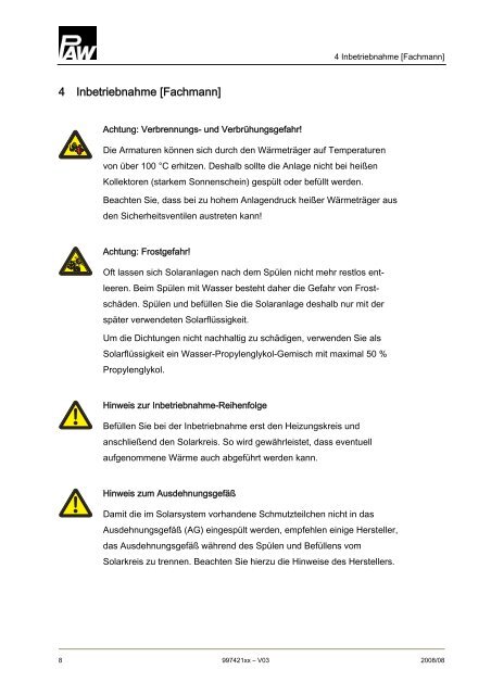 Installations- und Inbetriebnahmeanleitung Solarstation SenCon