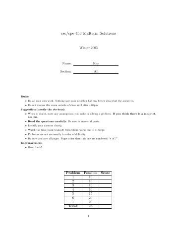 csc/cpe 453 Midterm Solutions