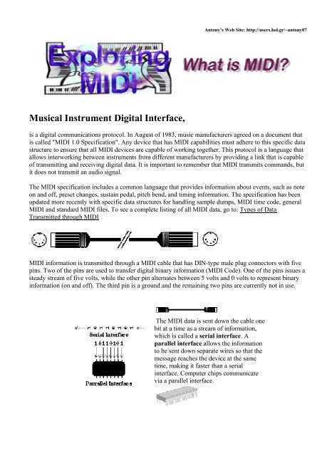 Musical Instrument Digital Interface, - Hol.gr