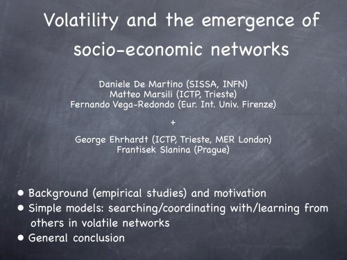 The rise and fall of a networked society - ICTP
