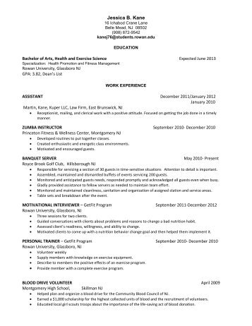 Resume - Rowan - Rowan University