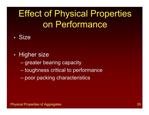 PHYSICAL PROPERTIES OF AGGREGATES - Rowan