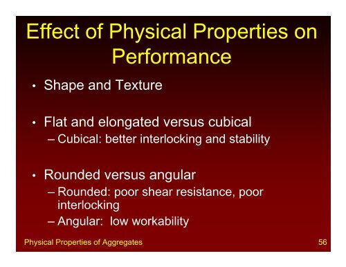 PHYSICAL PROPERTIES OF AGGREGATES - Rowan