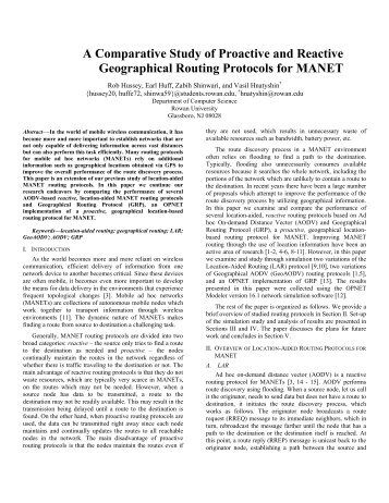 A Comparative Study of Proactive and Reactive Geographical ...