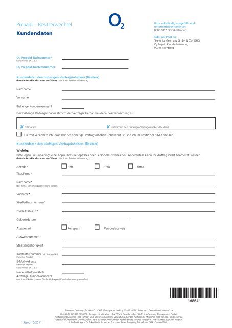 O2 Return Form Kündigung O2 Loop : o2 Formulare im Überblick: Jetzt als PDF ...