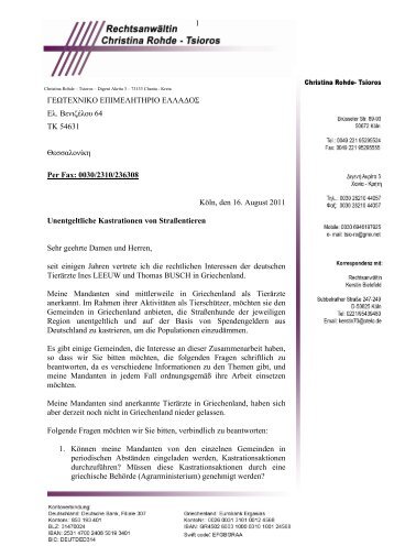 Unentgeltliche Kastrationen von Straßentieren (PDF)