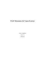 PCAP Metadata DLT Specification - FTW User Server