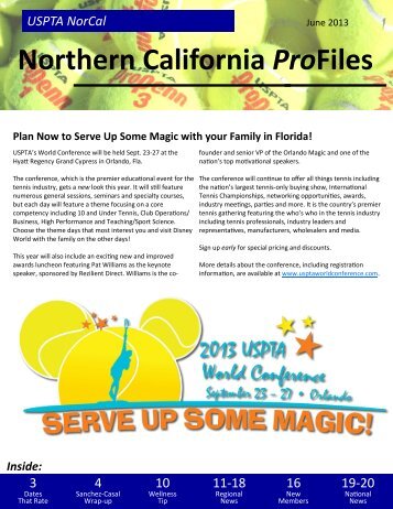 Newsletter - USPTA Norcal