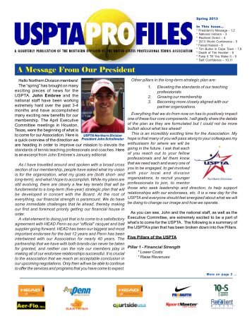 Newsletter - USPTA divisions - United States Professional Tennis ...