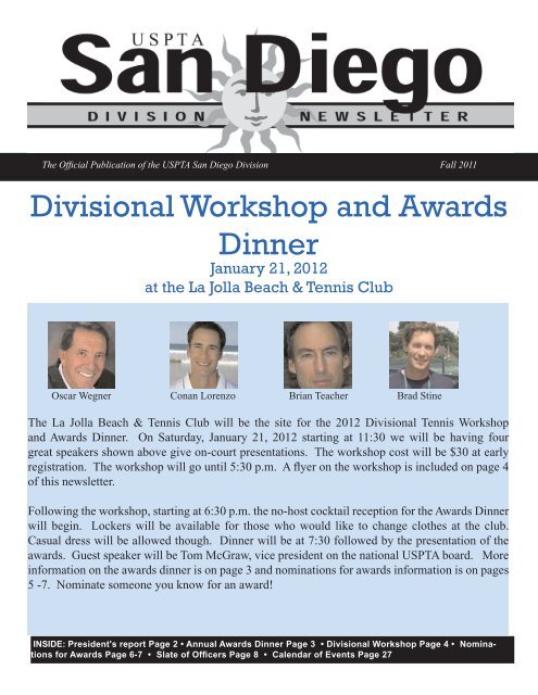 SD Newsletter Fall 2011 final.indd - USPTA divisions - United States ...