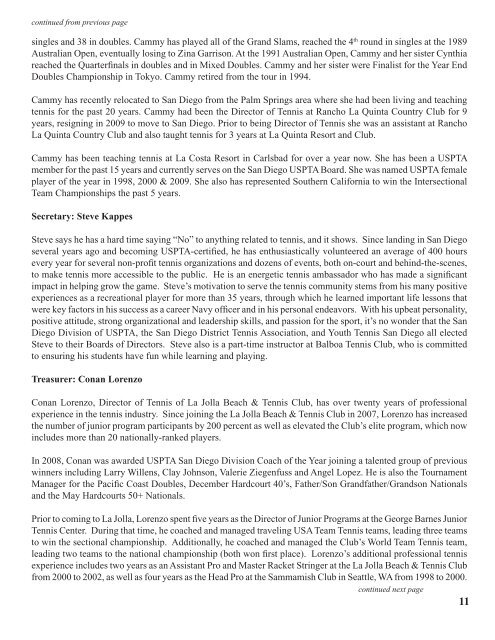 SD Newsletter Fall 2011 final.indd - USPTA divisions - United States ...