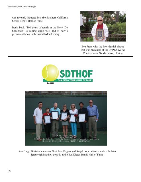 SD Newsletter Fall 2011 final.indd - USPTA divisions - United States ...